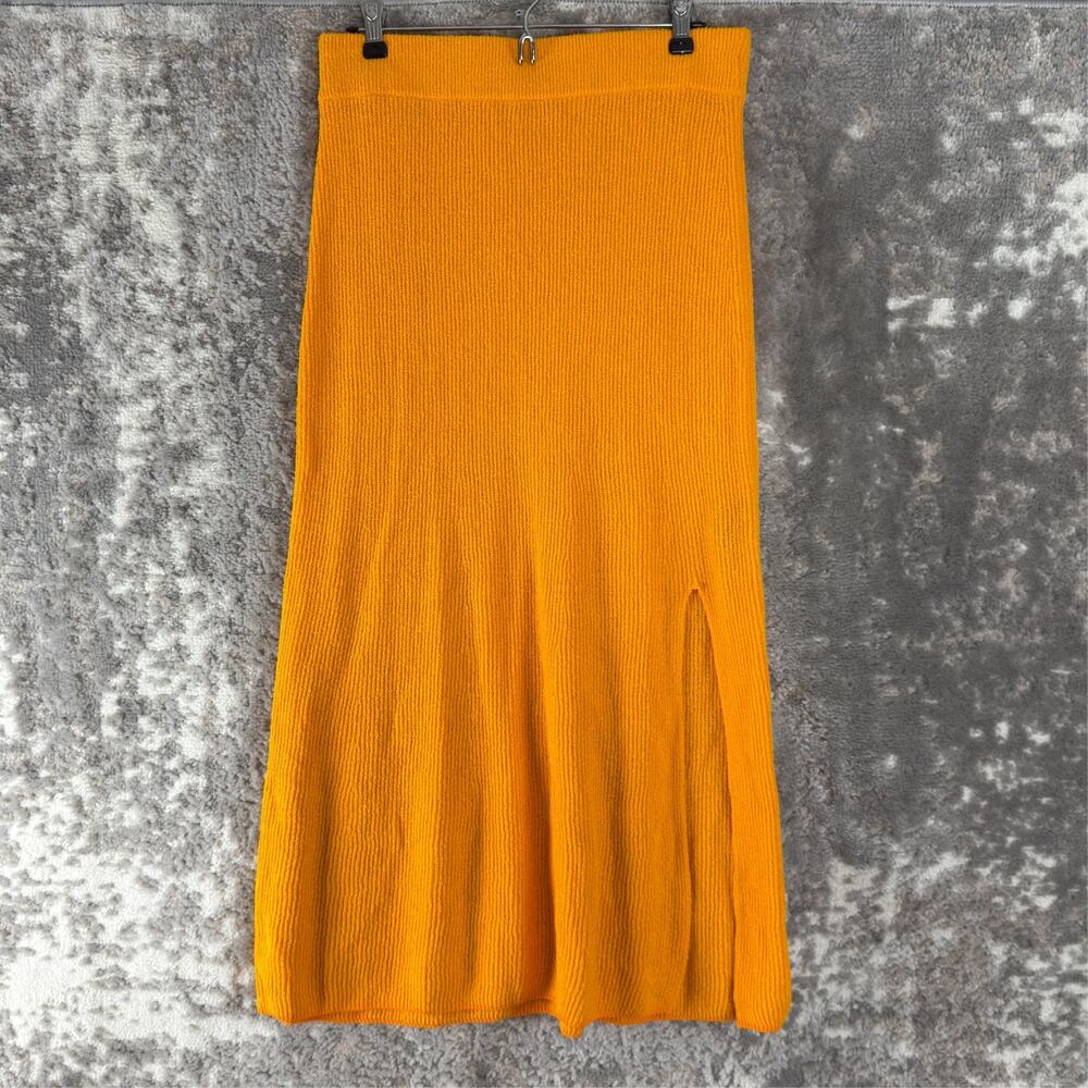 Rag Bone Size L Cotton Blend Maxi Straight Skirt Yellow Casual Pull On